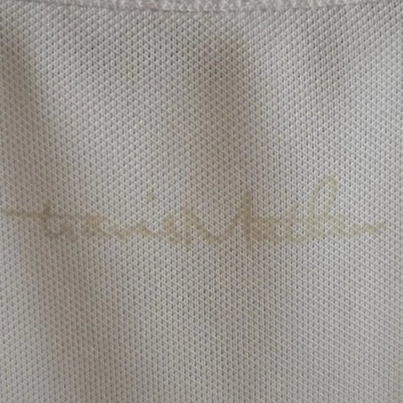 Travis Mathew Polo Medium Grey White Colorblock C.C. Logo Performance Golf Shirt - Picture 7 of 8
